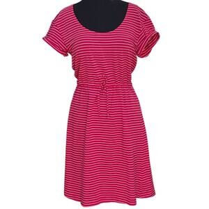 Columbia PFG Omni-Wick Pink & White Striped Dress Medium FL5040